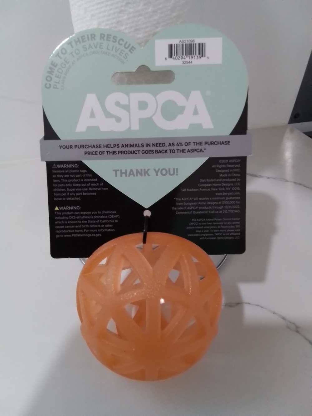 ASPCA Orange Treat Ball Dog Toy Set
